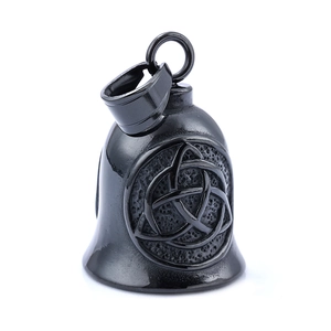 Punk style stainless steel motorcycle guardian bell pendant with Celtic knot pattern