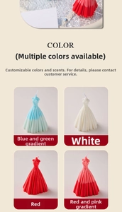 Detailed view of handmade wedding dress scented candles with intricate lace textures