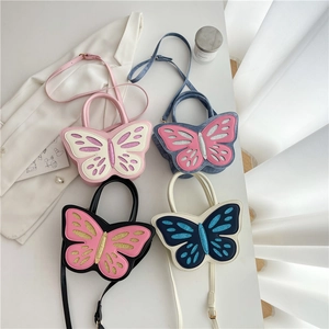 Cute butterfly shaped crossbody handbags in assorted colors with glitter accents