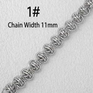 11mm stainless steel curb chain links for handmade jewelry making and accessories
