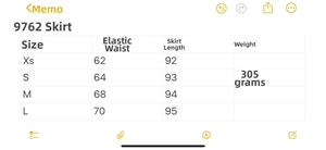 Detailed size chart for women cotton linen maxi skirt with elastic waist specifications