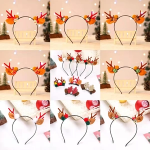 Cerchietto con Corna di Natale Babbo Natale Renna Pupazzo di Neve Peluche Resina Fascia per Capelli Decorazione per Feste Bambini