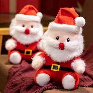 Cute plush Santa Claus doll with red suit and white beard for Christmas gift decoration