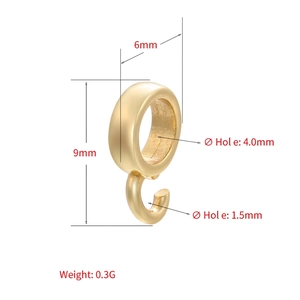Conector de colgante chapado en oro 18k con agujero de 4mm para joyería artesanal