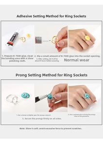 Detail of 925 sterling silver cat-shaped ring setting for DIY gemstone mounting