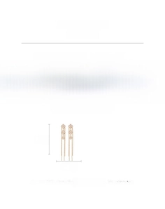 Detail view of 18K gold plated flower tassel earrings with zircons and copper measurements