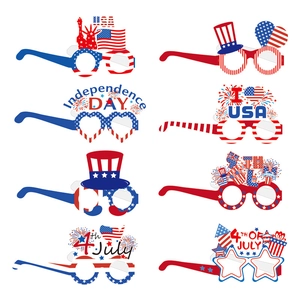 Festive Party Paper Glasses Independence Day Halloween Christmas Styles Novelty Photo Booth Props Holiday Party Supplies