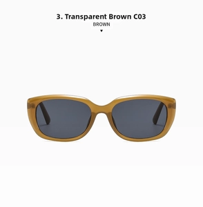 Vorderansicht der Cat-Eye-Sonnenbrille mit transparentem Teerahmen und grauen Gläsern