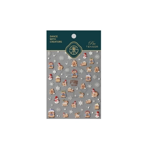 Cute Capybara Chinese New Year 3D nail art stickers with festive cartoon patterns