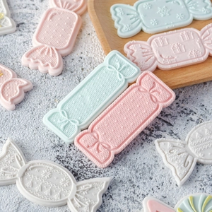 Christmas candy fondant stamps and DIY baking molds set for holiday cookie decoration