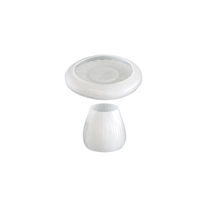 Translucent white silicone mushroom vase mold and tray set for DIY resin and plaster casting