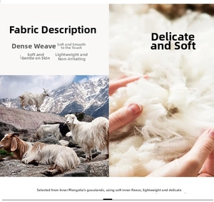 Macro shot of fine, soft inner Mongolia cashmere fibers and natural goat wool texture
