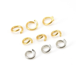 Golden and silver 18K plated stainless steel open jump rings for DIY jewelry making