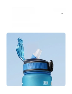 Detail of 32oz sports bottle with detachable straw and food-grade PP material lid