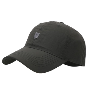 Waterproof quick-dry dark grey outdoor sports golf cap with shield logo embroidery