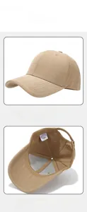 Detail of khaki cotton baseball cap showing interior sweatband and quality stitching