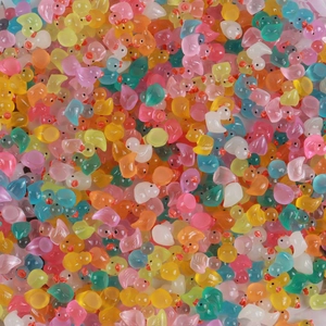 Bulk set of colorful luminous resin mini ducks for DIY crafts and micro landscapes