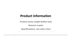 Specifications of shiny leather Christmas bow decoration with material details