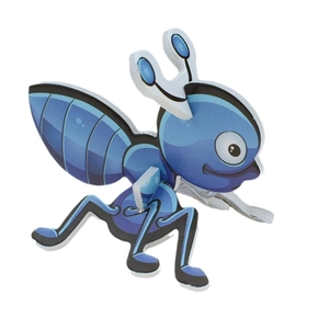 Detail of 3D cartoon blue ant puzzle toy made of thick EVA foam for children