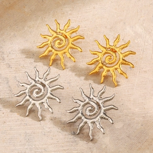 Minimalistische Sonnen-Ohrstecker aus Edelstahl in Gold- und Silberoptik