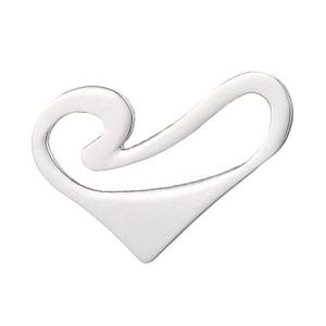 Polished silver stainless steel hollow swan heart pendant for DIY jewelry making charm