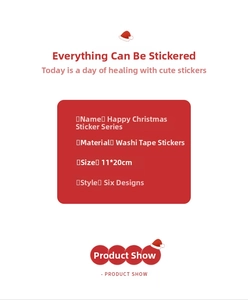 Specifications of Happy Christmas Washi Sticker Series 11x20cm with 6 style variants