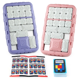 Magnetic smart challenge slide puzzle toy set with level cards and manual for kids