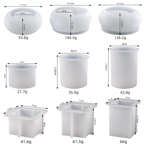 Set di 9 stampi in silicone per portacandele in varie forme per resina e DIY