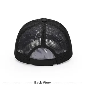 Vista posteriore del cappellino da baseball nero in mesh traspirante con cinturino