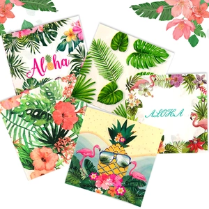 Tropical Hawaiian Party Paper Napkins Flamingo Palm Leaf Pineapple Aloha For Summer Luau Birthday Disposable Tableware