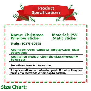 Detail showing PVC static Christmas window stickers with festive Santa and reindeer designs