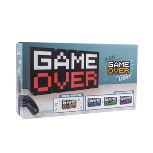 8-bit Game Over LED night light with sound reactive and color phasing modes via USB