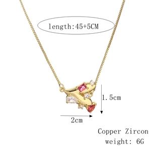 Detailed size chart for the heart pendant necklace with red zircon and copper dimensions