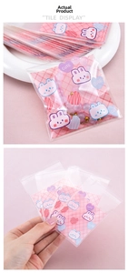Close-up of cute cartoon self-sealing bags for cookies and jewelry storage