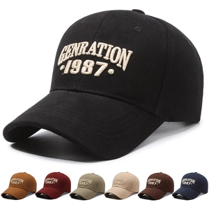 Baseball Cap Cotton Twill Generation 1987 Letter Embroidery Adjustable Sun Protection Outdoor Vintage Hat For Men Women