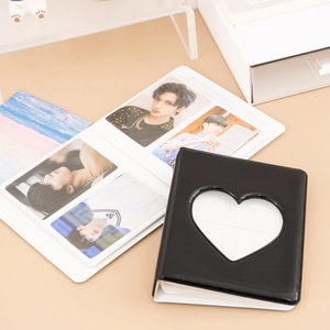 3-inch heart cutout photocard album with mirror finish and stylish carry chain