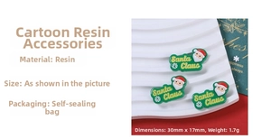 Detail eines 30x17mm Harz-Weihnachtsmanns für DIY-Basteleien auf einem Tablett
