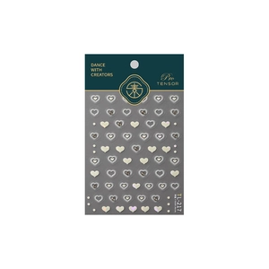 Shell luster heart nail stickers with 3D embossed texture and sparkling accents, model TL-217