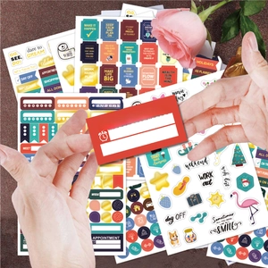 Colorful multi-size planner stickers set with appointment labels for journals