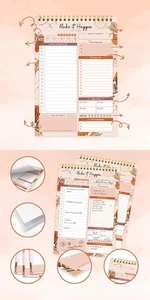 A5 Undated Daily Planner Notebook Time Management Agenda Notepad with 100GSM Paper