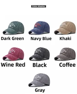 Detailed color display of vintage washed cotton baseball caps with YOUTH 1995 embroidery