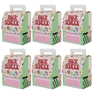 Boîtes cadeaux en forme de sac à dos pour la rentrée scolaire en vert et rose