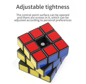 Close-up of the adjustable screw mechanism inside a 3x3 puzzle cube for tension control
