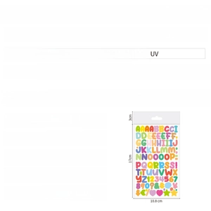 Detailed size specifications for 0.5-inch candy-colored vinyl alphabet sticker set