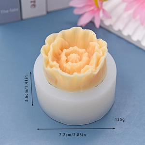 Runde Blumen Silikonform für DIY Kerzen und Kuchen mit 7,2 cm Durchmesser und Maßen