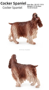 Detailed view of brown American Cocker Spaniel model with realistic fur texture and size