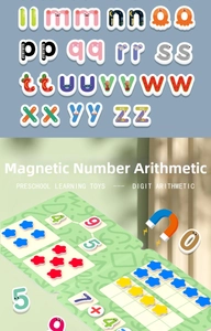Gioco educativo magnetico con numeri e lettere per l'apprendimento della matematica