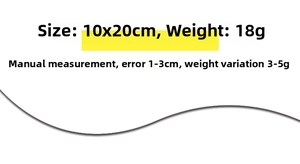 Specifications for silk sleep mask showing product dimensions of 10x20cm and 18g weight