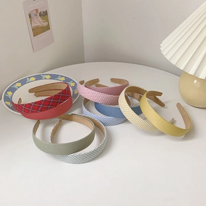 French vintage floral and plaid headband collection in multiple pastel colors