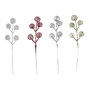 Glitter spiral candy cane stakes for Christmas decor in white red gold and silver